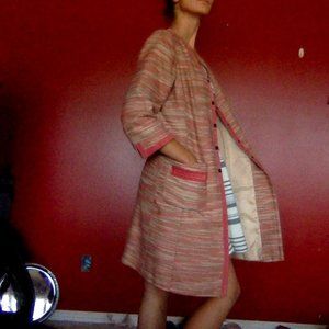 Bandolino Long Casual Jacket - Tan and Coral